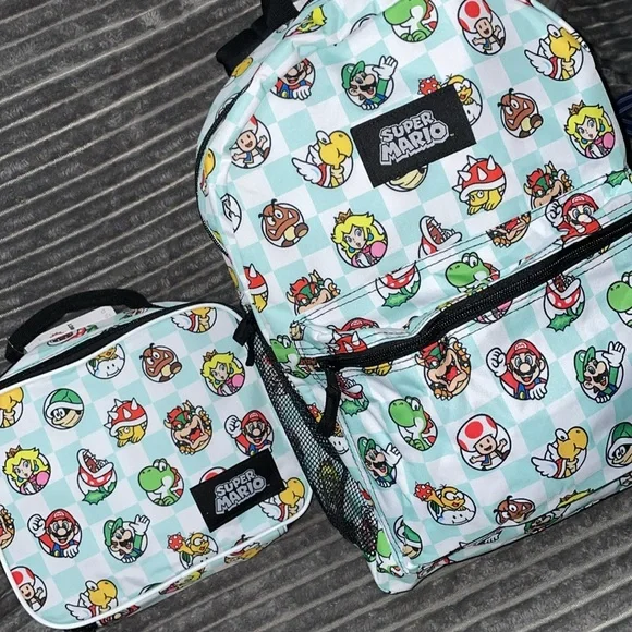 Super Mario Backpack & matching lunch box set